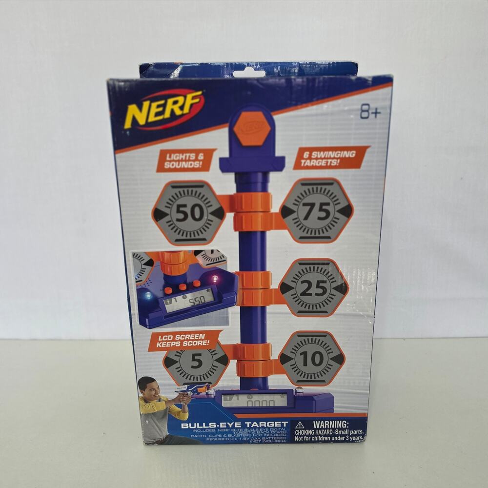 Nerf Bulls-Eye Digital Target with Lights & Sounds LCD Screen 6 Targets, New